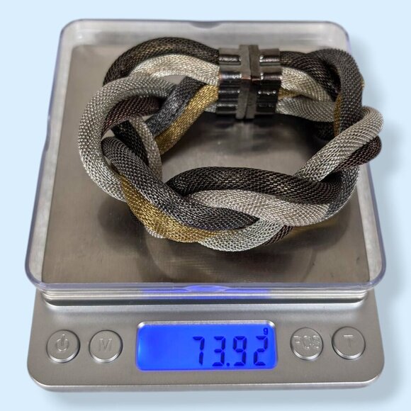 Bohemian Braided Metal Mesh Magnetic Bracelet - Picture 5 of 5